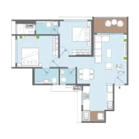 GK Sindhu Skies Pimple Saudagar 2 BHK Floor Plan Image