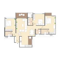 GK Sindhu Skies Pimple Saudagar 3 BHK Floor Plan Image